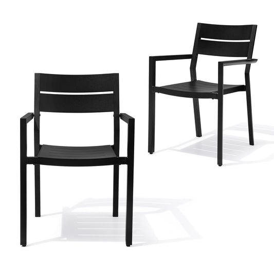 Crestlive Products 2pc Outdoor Stackable Aluminum Dining Chairs