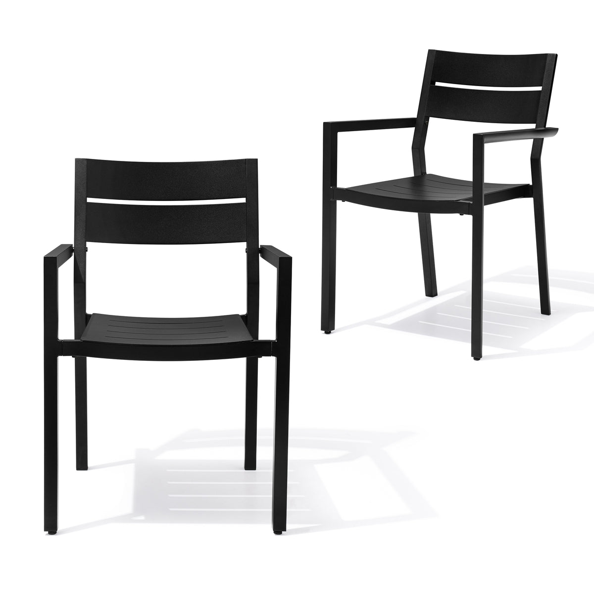 Crestlive Products Aluminum Outdoor Stackable Dining Chair Set of 2