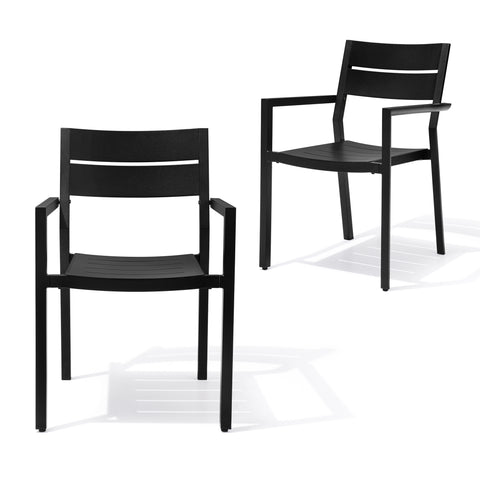 Crestlive Products Aluminum Outdoor Stackable Dining Chair Set of 2