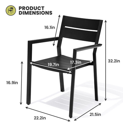 Crestlive Products 2pc Outdoor Stackable Aluminum Dining Chairs