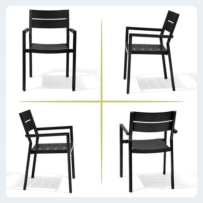 Crestlive Products 2pc Outdoor Stackable Aluminum Dining Chairs