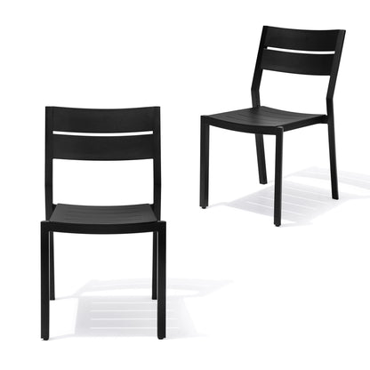Crestlive Products Outdoor Modern Dining Chairs Aluminum Stackable Set of 2