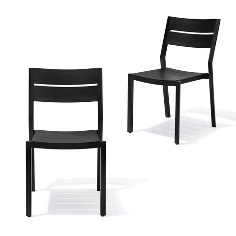 Crestlive Products Aluminum Outdoor Stackable Dining Chair Set of 2