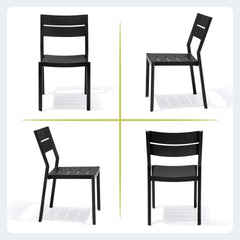 Aluminum Stackable Outdoor Dining Chair Set of 2