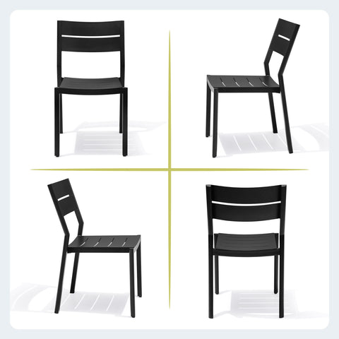 Crestlive Products Aluminum Outdoor Stackable Dining Chair Set of 2