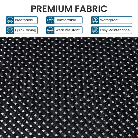 Crestlive Products Aluminum Outdoor Folding Dining Chair Set of 2 with Textilene Seat and Teak Armrests