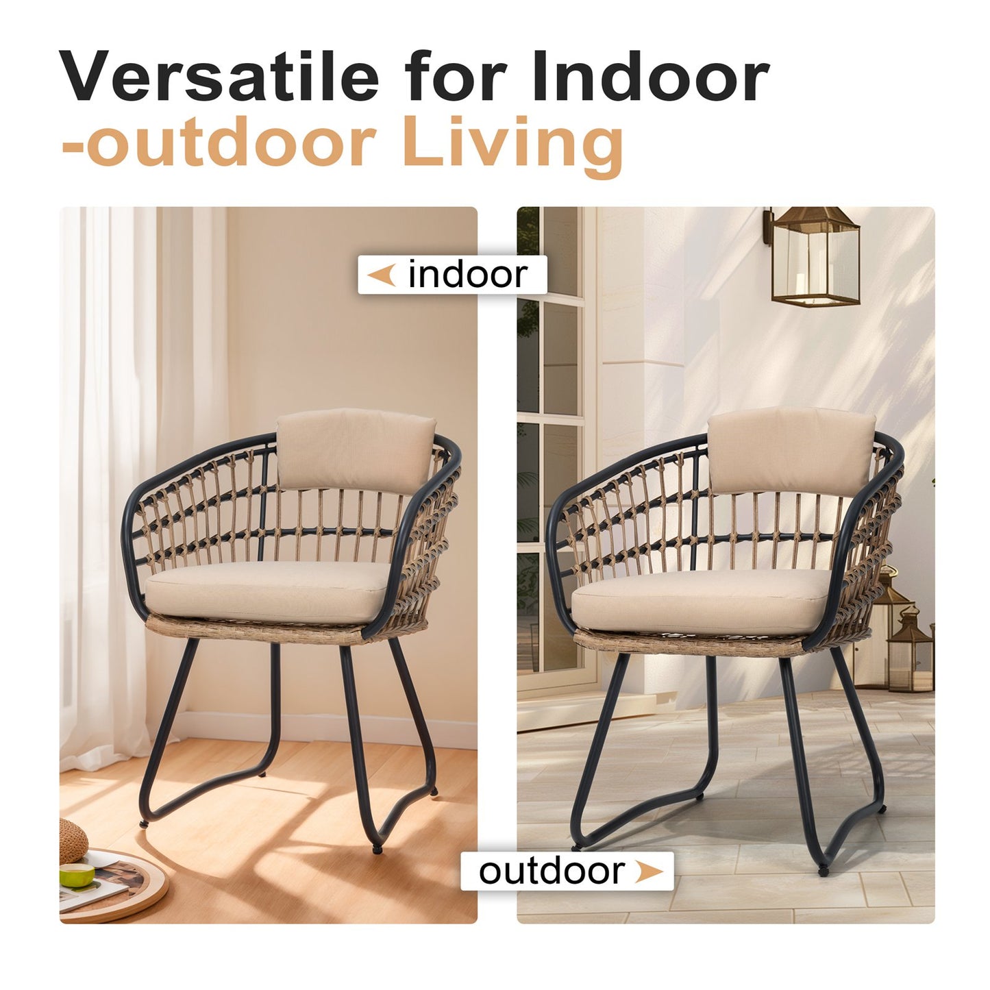 Crestlive Products Expandable Rectangular Aluminum Patio Dining Table with PE Rattan Chairs