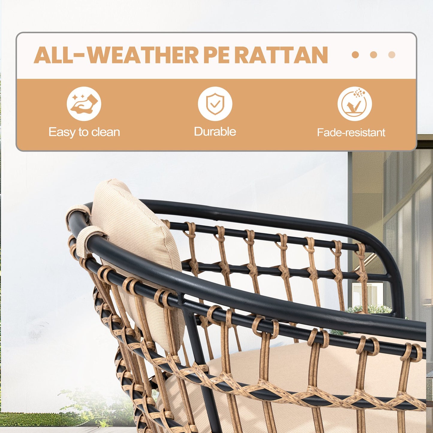 Crestlive Products Expandable Rectangular Aluminum Patio Dining Table with PE Rattan Chairs