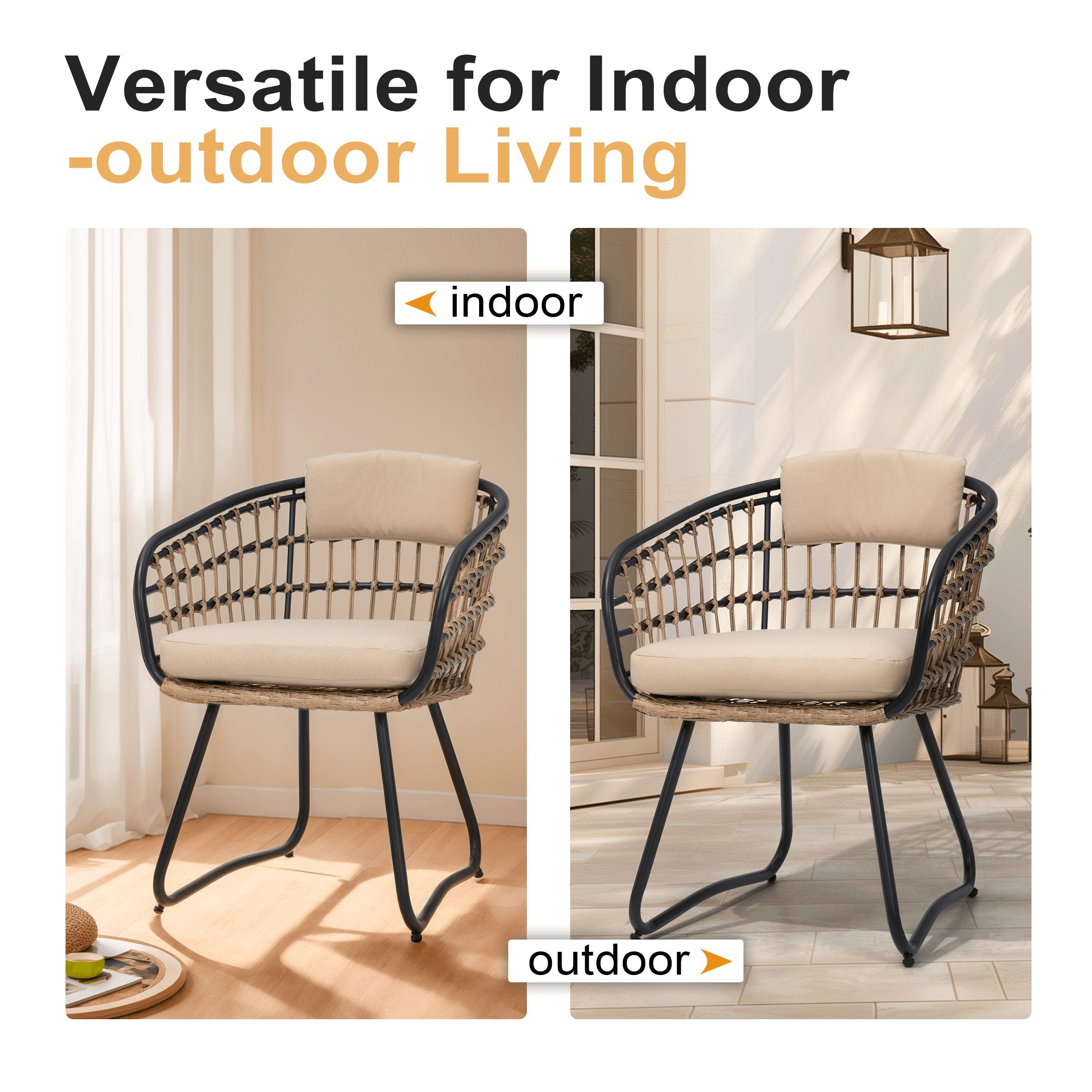 PE rattan outdoor chair suitable for indoor and outdoor use