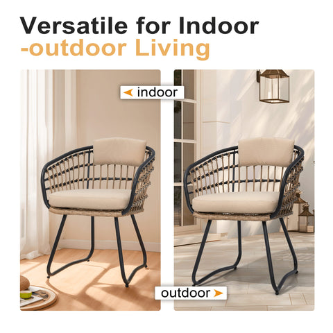 PE rattan outdoor chair suitable for indoor and outdoor use