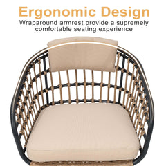 PE Rattan Outdoor Chair Set with Cushions