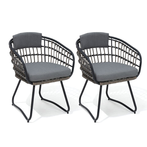 Two-piece PE rattan outdoor chair set in Gry