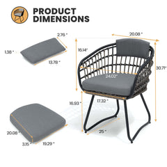 PE Rattan Outdoor Chair Set with Cushions