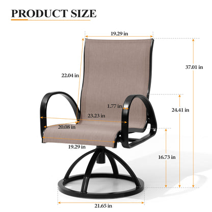 Crestlive Products Outdoor Dining Aluminum Armchair With Sunbrella (Set of 2)