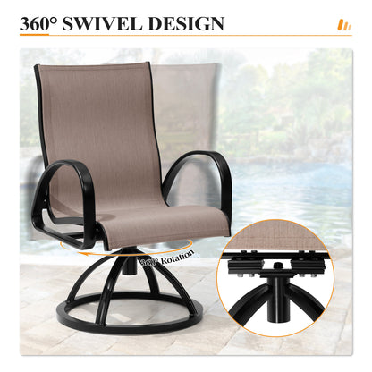 Crestlive Products Outdoor Dining Aluminum Armchair With Sunbrella (Set of 2)