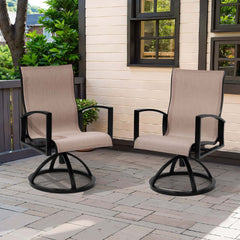 Aluminum Swivel Rocking Dining Chair Set of 2 with Sunbrella