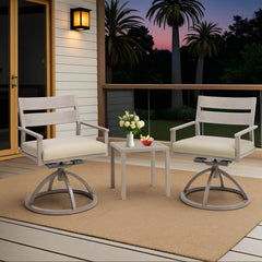 Aluminum Swivel Rocking Dining Chair Set of 2 with Sunbrella Cushions