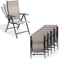 Metal Folding & Adjustable Outdoor Dining Chair Set of 2