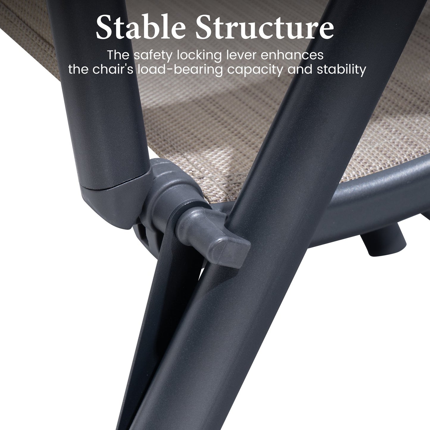 Crestlive Products Aluminum Outdoor Folding Adjustable Dining Chair Set of 2