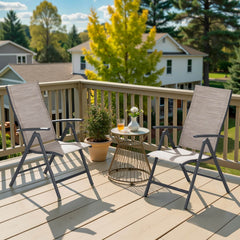 Metal Folding & Adjustable Outdoor Dining Chair Set of 2
