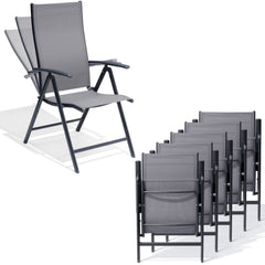 Metal Folding & Adjustable Outdoor Dining Chair Set of 2