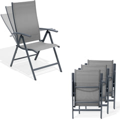 Metal Folding & Adjustable Outdoor Dining Chair Set of 2