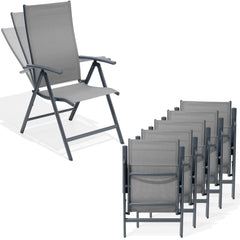 Metal Folding & Adjustable Outdoor Dining Chair Set of 2