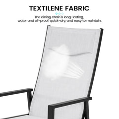 Aluminum Adjustable High Back Outdoor Dining Chair Set of 2