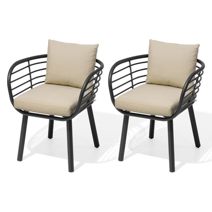 Crestlive Products Aluminum Outdoor Patio Dining Chair with Sunbrella Cushions