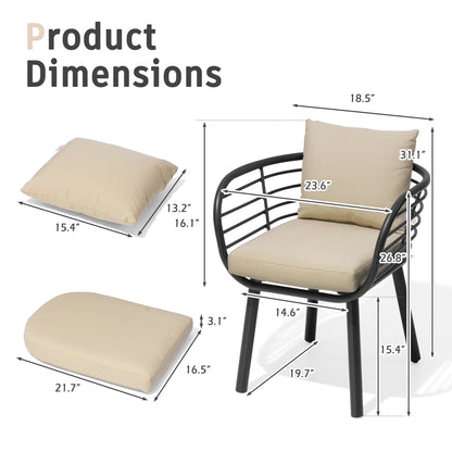 Crestlive Products Aluminum Outdoor Patio Dining Chair with Sunbrella Cushions
