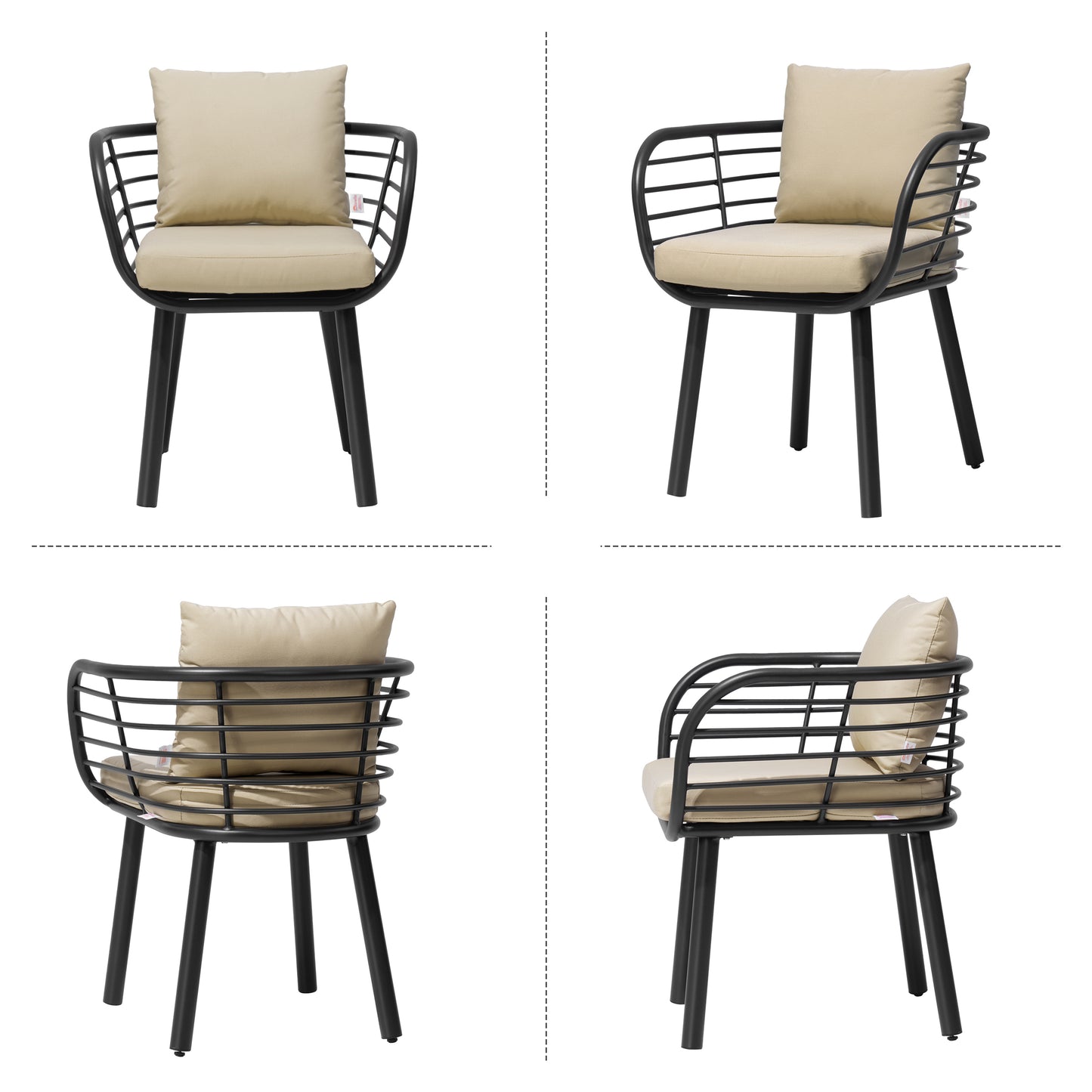 Crestlive Products Aluminum Outdoor Patio Dining Chair with Sunbrella Cushions