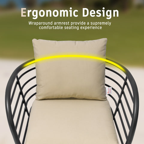 Crestlive Products Aluminum Outdoor Patio Dining Chair with Sunbrella Cushions