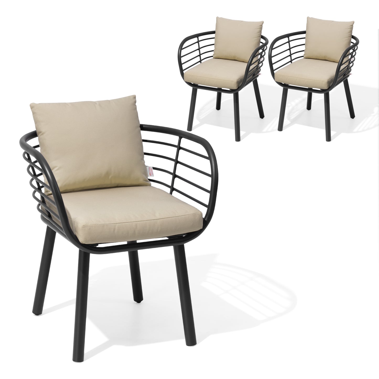 Crestlive Products Aluminum Outdoor Patio Dining Chair with Sunbrella Cushions