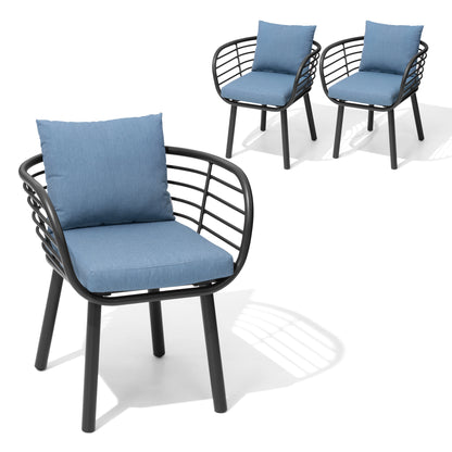 Crestlive Products Aluminum Outdoor Patio Dining Chair with Sunbrella Cushions