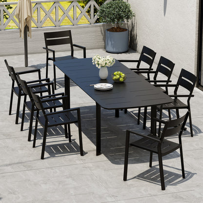 Crestlive Products 9-Piece Extendable Patio Rectangular Outdoor Dining Set with Chairs