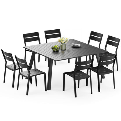 Crestlive Products Expandable Aluminum Patio Dining Set with Folding Extension Table and Chairs