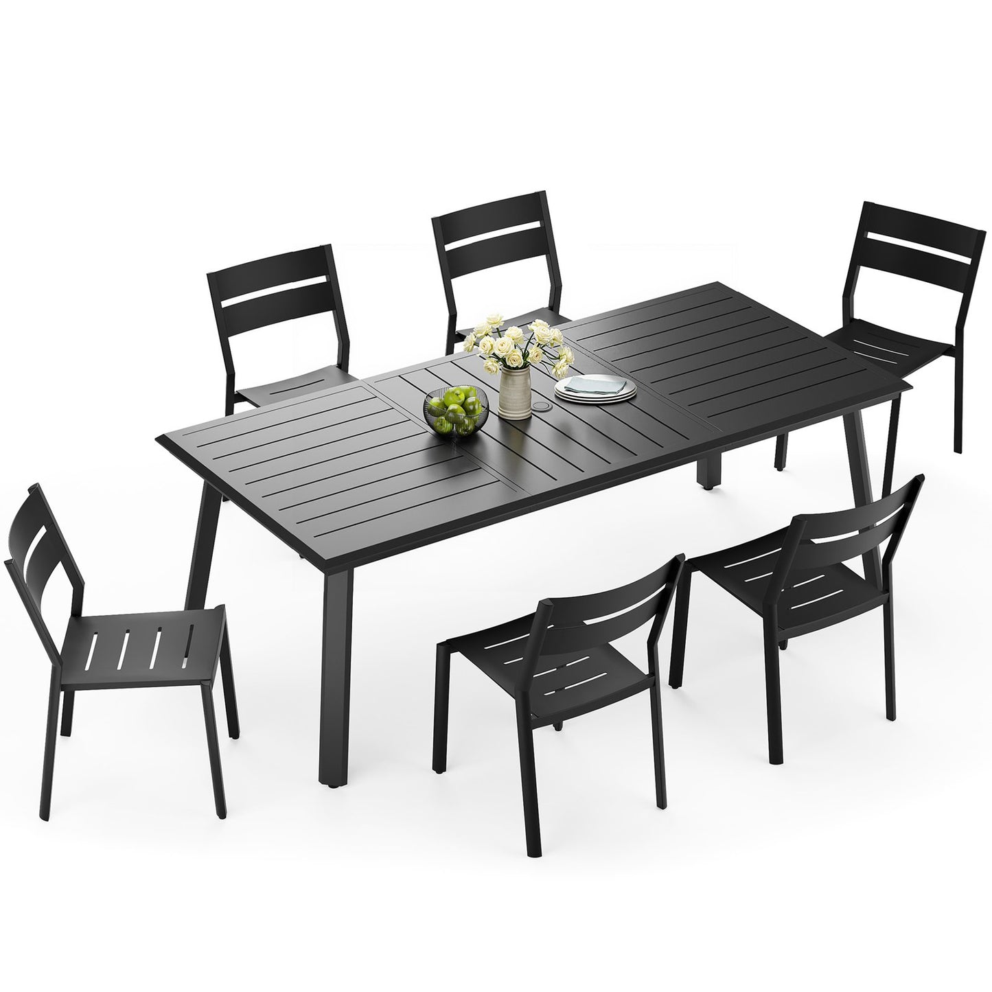 Crestlive Products Outdoor Dining Set with Umbrella Hole