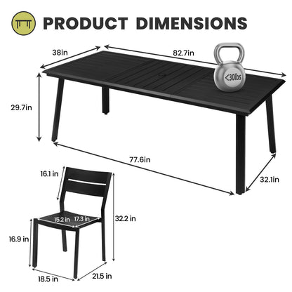 Crestlive Products Outdoor Dining Set with Umbrella Hole