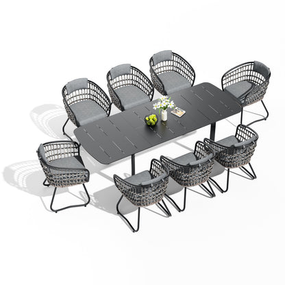 Crestlive Products Expandable Rectangular Patio Dining Table Set with Chairs