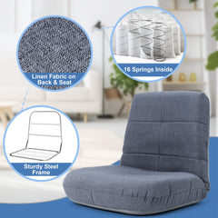 Linen Adjustable Folding Floor Chair
