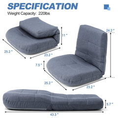 Linen Adjustable Folding Floor Chair