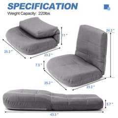 Linen Adjustable Folding Floor Chair