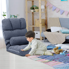 Linen Adjustable Folding Floor Chair with Cushion