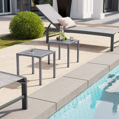 16x16" Aluminum Outdoor Square Side Table