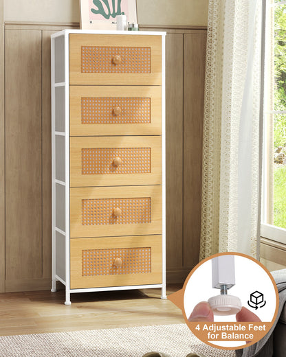 CrestliveProducts 5-drawer Chest Vertical Storage Tower - Fabric Dresser
