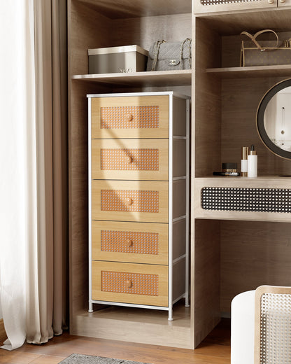 CrestliveProducts 5-drawer Chest Vertical Storage Tower - Fabric Dresser