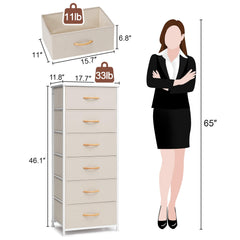 6-Drawer Rattan Fabric Storage Cabinet