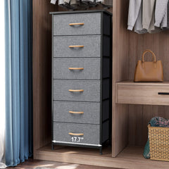 6-Drawer Rattan Fabric Storage Cabinet
