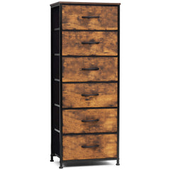 6-Drawer Rattan Fabric Storage Cabinet