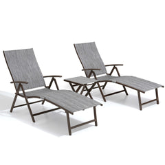 Foldable & Adjustable Aluminum Outdoor Chaise Lounge